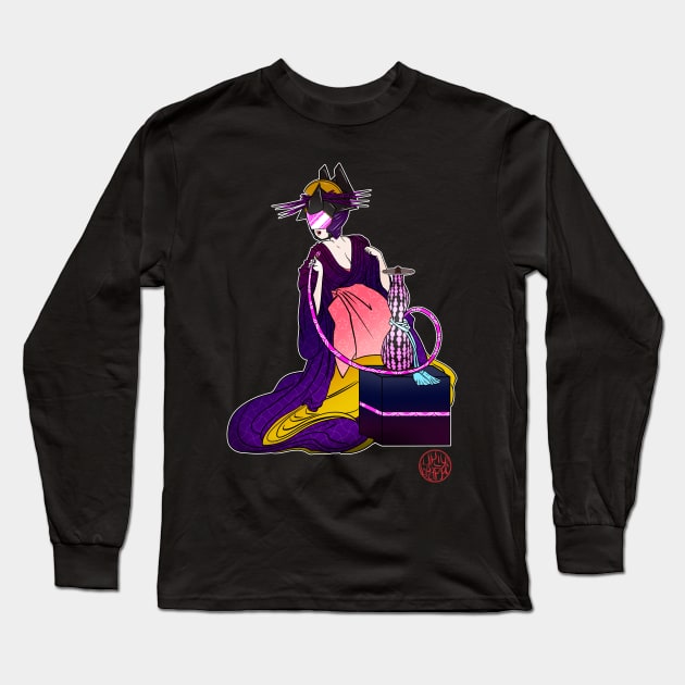 Bijinga - Futuristic woman and shisha Long Sleeve T-Shirt by Ukiyograph